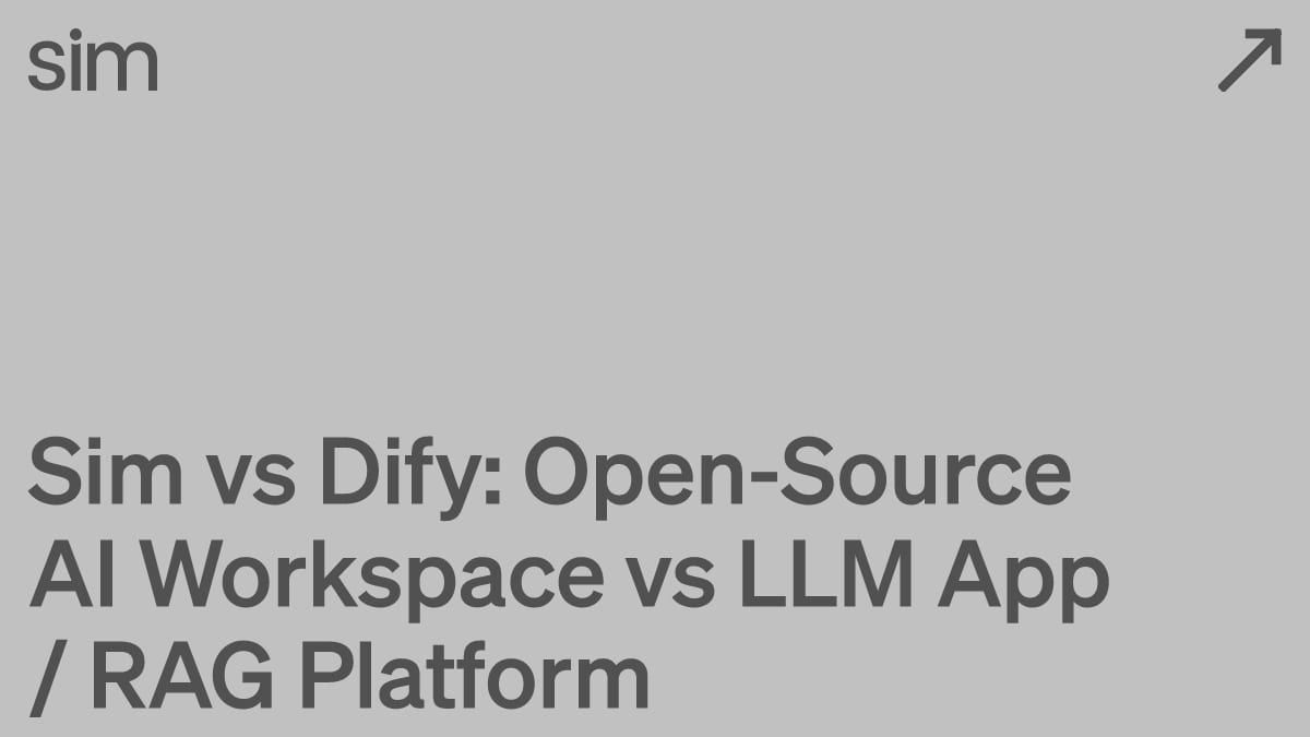 Sim vs Dify: Open-Source AI Workspace vs LLM App / RAG Platform